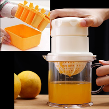 破损包赔 多功能家用手动迷你榨汁机 压榨机儿童  蔬菜辅食水果汁 升级款榨汁机+方形棒冰模具1套 颜色随机