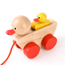 积木几何形状认知配对 拼图儿童蒙氏早教3-6宝宝形状认知配对玩具男女孩幼儿园启蒙 拖拉学步小鸭车