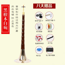 管艺 红木乌木唢呐乐器全套ABCDF调唢呐民族乐器成人初学演奏锁啦喇叭 黑檀D调白碗【8种赠品】