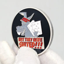 决策币 三叶草幸运扑克硬币 GOOD LUCK纪念章压牌器决策币金属玩具硬币 同花扑克 【幸运狗】