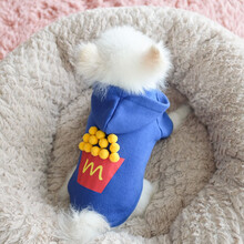 InnoPet狗狗衣服秋装猫咪泰迪秋冬装带帽帽衫比熊博美小型犬幼犬法斗小狗宠物秋冬 (秋冬)宝蓝爆米花带帽 5号XL(建议10-14斤背长40胸围53)