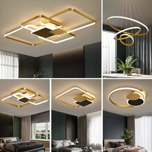 VVS美学灯 智能全铜轻奢led灯具套餐现代简约吸顶灯客厅灯北欧金色卧室房间全屋灯饰 三室两厅无极调光+遥控【包安装 到手价4099】