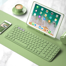 B.O.W 航世 HB098 多蓝牙无线键盘鼠标套装 超薄静音便携 手机ipad平板笔记本办公键盘 充电款-【复古绿】