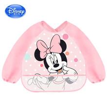 迪士尼（Disney）罩衣 反穿衣 宝宝吃饭罩衣 婴儿围兜 围嘴 儿童饭兜 0-2岁 胸围35CM*衣长35.8CM 米妮小号