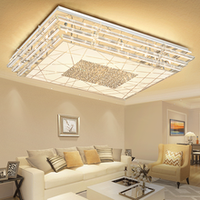 led吸顶灯客厅灯大灯水晶灯长方形卧室灯房间灯大厅灯饰书房主卧室灯具走廊过道餐厅灯现代简约家用轻奢 长120*80厘米无极遥控