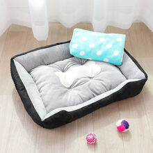 狗窝猫窝冬季保暖大型犬狗床宠物床狗屋沙发窝狗垫耐咬宠物窝四季 黑色骨头加毛毯 XS号45-30CM 建议2斤内宠物