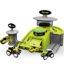 成乐美合金停车场轨道车小汽车电动警察消防工程军事男孩儿童玩具 小号农夫停车场(配2车) 盒装
