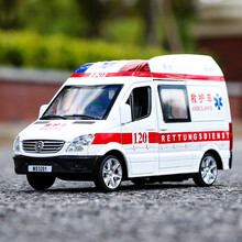 翊玄玩具 儿童玩具小汽车120救护车警车仿真车模男孩合金声光玩具车六一儿童节礼物