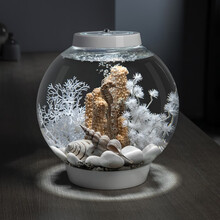 碧欧宝biorb进口亚克球型客厅小型鱼缸水族箱创意生态桌面迷你孔雀鱼缸 霁月白色缸 MCR变色遥控灯