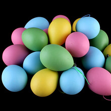 复活节彩蛋卡通彩绘仿真鸡蛋塑料彩蛋儿童diy手工手绘画画涂色 单色款鸡蛋1个颜色随机