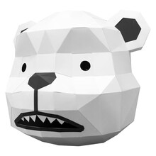 创意熊猫头套动物纸模DIY材料派对化妆舞会面具儿童表演出道具 bao力熊（免裁版，需简单制作）