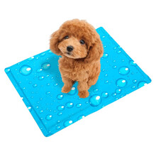 贝尼熊 狗冰垫狗狗垫子凉垫夏季宠物降温垫泰迪猫咪垫子 冰垫水滴蓝M码（64*50CM）