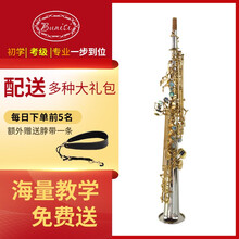 BUNISI（布尼斯）高音萨克斯 降B调 初学 考级 演奏 分体 一体管萨克斯风 高音直管萨克斯乐器 白铜高音一体管萨克斯