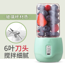Sunchance榨汁机小型迷你家用充电动便携学生宿舍水果辅食料理炸汁杯 动力款 玻璃杯 (6叶刀) 186全绿