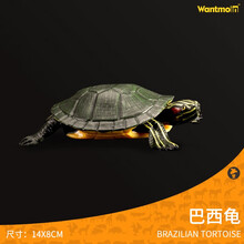 儿童玩具乌龟模型海龟陆龟海洋生物玩具 巴西龟棱皮龟甲鱼两栖动物模型 儿童认知玩具3-10岁 巴西龟