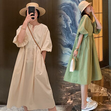 欣柏纶 网红孕妇装夏装2020夏款潮妈夏天裙子潮辣妈小清新孕妇连衣裙夏季 桔色 M