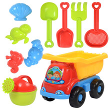 宝宝玩具小桶小锹小铲子  儿童沙滩玩具车套装挖沙铲子和桶玩雪玩沙工具大号小孩男女孩套装 4轮车水晒10件套+回力车