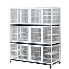 筱宠JD01大号繁殖笼养殖猫笼白色三层猫笼子泰迪狗笼鸽子笼兔子笼小宠物笼 160*70*190三层带隔断粗方管门