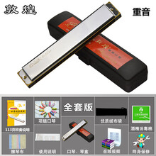 东方鼎上海老品牌敦煌24孔复音C调重音回声儿童初学者成人练习口琴 24孔重 音(全套版)