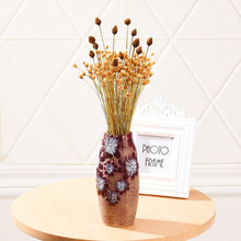 干花花束真花花瓶 装饰客厅 自然风干 家居摆设 摆件 小山花 快乐花 松球花 自然风+花瓶