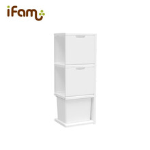 韩国进口 IFAM 3层模块收纳柜整理柜diy组合柜门拼接收纳柜扩展柜 扩展-白色
