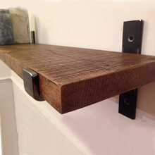 唐傲墙上置物架一字隔板墙壁书架实木搁板客厅装饰架墙面壁挂置物架 60*20木板厚度3cm(送2支架)