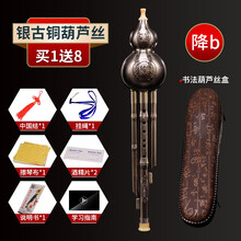 葫芦丝初学入门C调降B调葫芦笛耐用好吹演奏民族乐器 可刻字 银古铜葫芦丝降B调+【送盒子】+配件