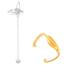 安配贝亲宽口径奶瓶配件新生婴儿玻璃奶瓶通用吸管手柄宝宝ppsu塑料把手防胀气自动重力球防呛 鸭嘴吸管+( 送黄手柄 )