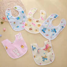 禾里冲婴儿口水巾婴童围嘴专用围兜新生儿卡通防水面料按扣宝宝食饭兜U型围脖围巾 U型-男女混搭10条【送1条】