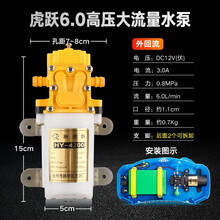 12V伏农用电动喷雾器水泵电机高压打农药机配件马达大功率自吸泵 虎跃6.0大流量高压水泵