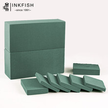 墨斗鱼 鲜花泥绿色2块装 园艺用品花篮插花花泥泡沫花泥鲜花泥花店用品手工假花干花泥吸水海绵包装材料3798