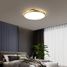 VVS美学灯 超薄全铜吸顶灯具卧室灯大气房间灯简约现代北欧led灯轻奢圆形阳台灯灯饰 全铜40*40CM单色白光
