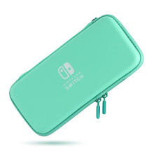 丸图 适用于任天堂switch收纳包NS保护套小清新纯色卡通可爱便携式游戏机配件带卡槽 switch【青色】A款手拿包 膜+摇杆帽