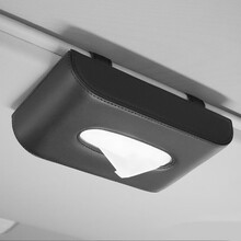 车载纸巾盒挂式遮阳板汽车用品天窗抽纸盒多功能创意座式纸巾盒 挂式款-黑色 起亚标