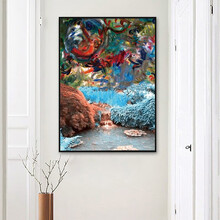 云上艺术 现代简约沙发墙挂画精致艺术餐厅画过道玄关壁画客厅背景装饰画定制7-10天发货 90x140 白色PVC框条