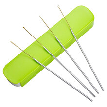 精致轻铝柄铜制掏耳工具小头铜耳勺耳铲耳钩盯咛钩挖耳工具4件套 采耳轻铝柄4件套