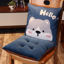 映季 坐垫靠垫一体 办公室椅子坐垫卡通加厚连体座椅靠背垫子学生椅垫久坐屁垫可拆分腰垫靠枕榻榻米坐垫 哈士奇 40*40cm