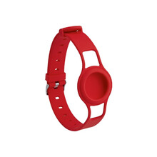 爱否适用苹果AirTag宠物狗狗猫项圈液态硅胶保护套防丢定位跟踪器扣环软壳长款 中国红