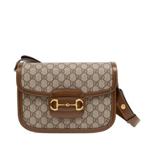 GUCCI/古驰女士单肩包斜挎包 1955 帆布拼棕色邮差包602204 92TCG 8563棕色