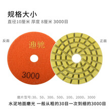 迪驰耐磨加厚水泥水磨抛光片固化地坪磨光混泥土金刚石细磨打磨片 3000目加厚水泥磨片（10厘米）