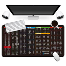 雷真鼠标垫办公快捷键超大加厚ps excel cad快捷键大全鼠标垫全套桌垫 办公室快捷键 400*900*5MM