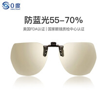 美国0度 近视眼镜夹片防蓝光防辐射男女无度数防疲劳抗蓝光近视镜夹片电脑手机护目镜新品 男/女GP-S-暗金