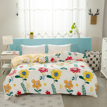 绒妹妹 全棉被套单件 100%纯棉活性印花单人双人被罩 太阳花 150*200cm