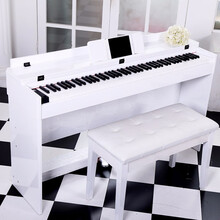 一秒ONE SECOND电钢琴便携式88键重锤初学者儿童电子钢琴成人专业电钢考级智能数码钢琴幼儿园 88键重锤翻盖款烤漆8803白色+琴凳+礼包
