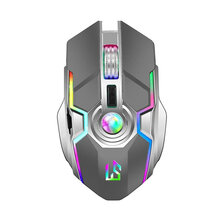 灵蛇（LINGSHE）无线充电游戏鼠标 无线发光吃鸡电竞游戏鼠标 可循环充电 混光多种灯效轻音G304灰色