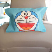 车载纸巾盒抽车用挂式汽车内扶手箱遮阳板卫生抽纸盒卡通可爱创意 松紧带款-叮当