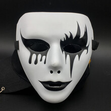 万圣节化妆舞会cosplay全脸男面罩彩绘街舞跳舞面具抖音同款白色鬼步舞面具男 暗黑使者