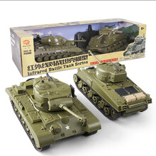 恒龙遥控坦克充电红外线对战坦克玩具遥控车汽车坦克模型男孩玩具 组合两台装（M4A3+M26） 官方标配（可玩30分钟）