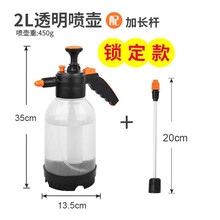 浇花喷雾瓶洒水壶压力喷水壶喷雾器小型浇水气压式喷壶园艺洗车 2L透明壶+加长杆