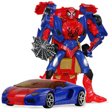 锦江复仇英雄联盟蜘蛛侠美国队长变形机器人模型儿童六一礼物生日 蜘蛛侠.